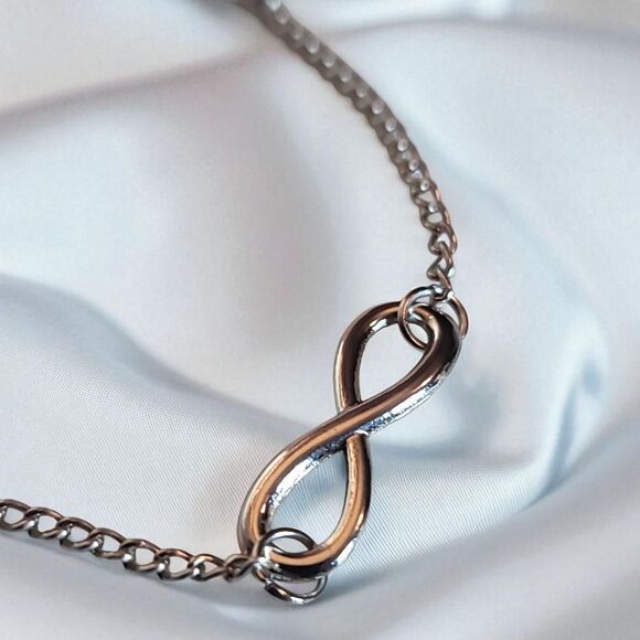 Silver Infinity Anklet Bracelet - Picture 2 of 2